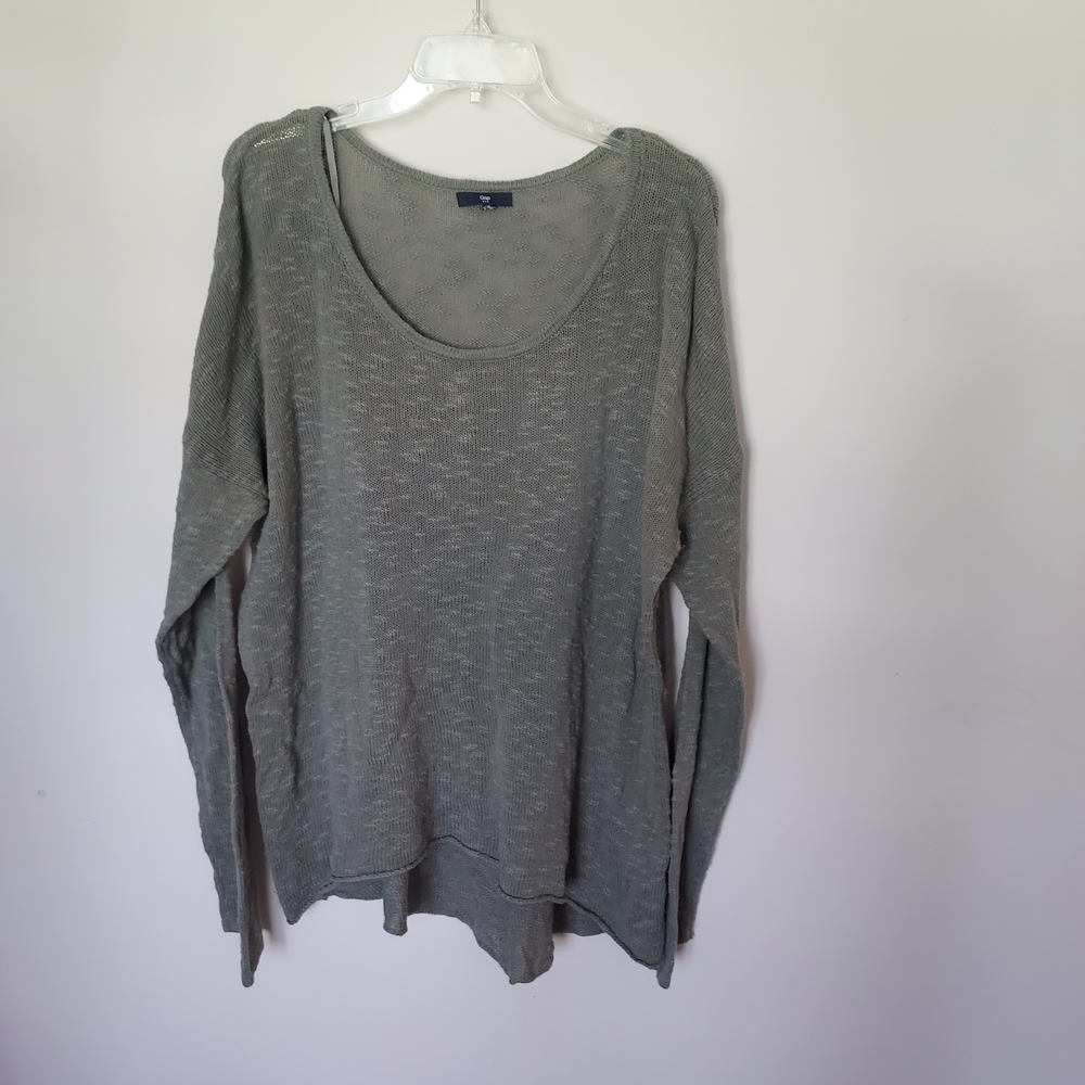 GAP Cotton Olive Sweater Relaxed Fit Cozy Loose Knit Slouchy Grunge